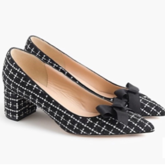 J. Crew Shoes - J. Crew Black White Tweed Avery Pump Heels Size 7
